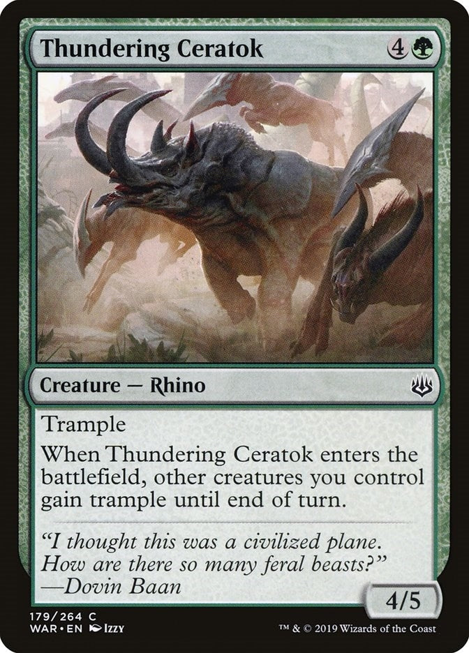 Image for Thundering Ceratok (War of the Spark) (179) - Magic: The Gathering