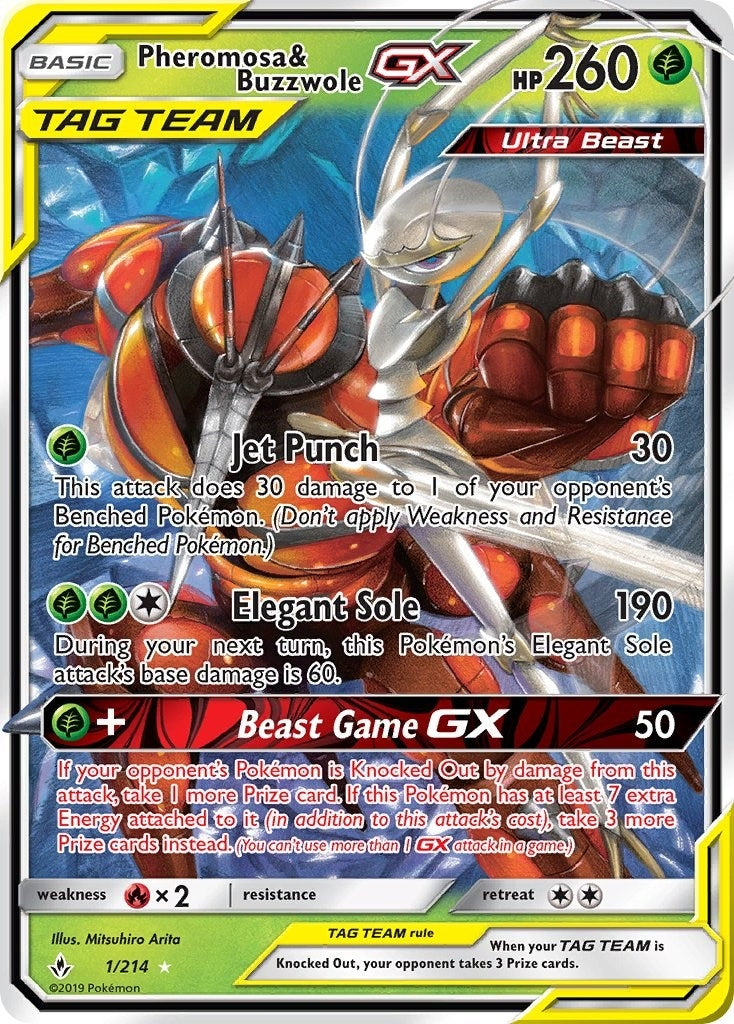 Image for Pheromosa & Buzzwole GX (SM - Unbroken Bonds) (1/214) - Pokemon