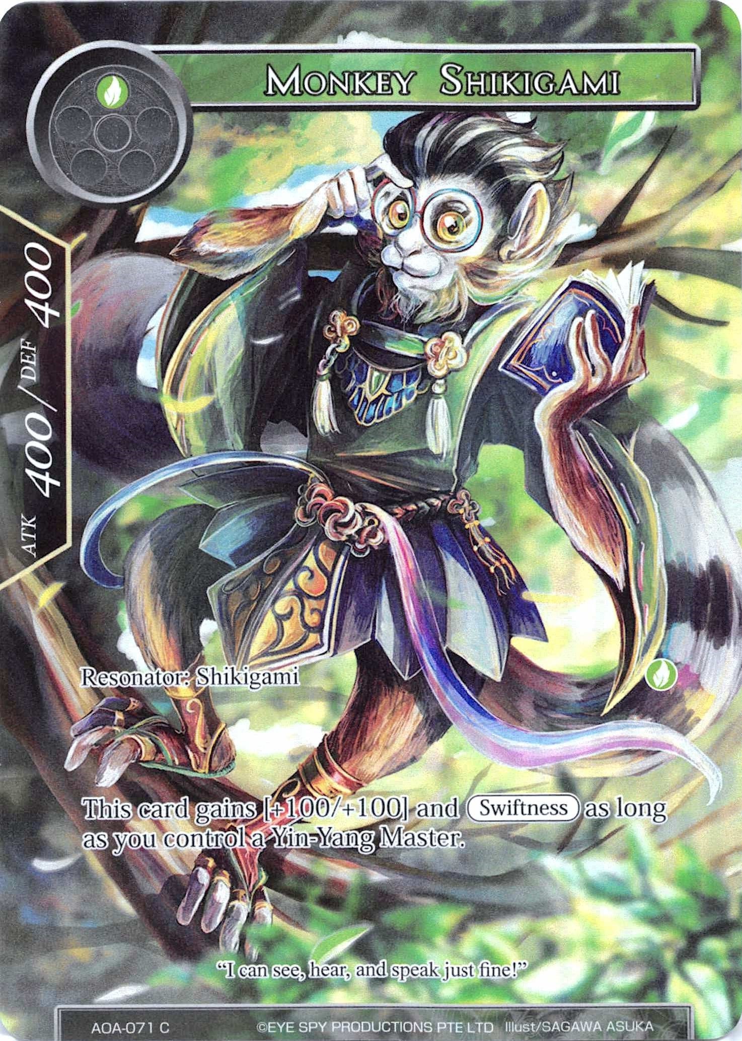 Image for Monkey Shikigami (Full Art) (Awakening of the Ancients) (AOA-071) - Force of Will