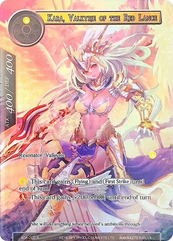 Image for Kara, Valkyrie of the Red Lance (Full Art) (Awakening of the Ancients) (AOA-009) - Force of Will
