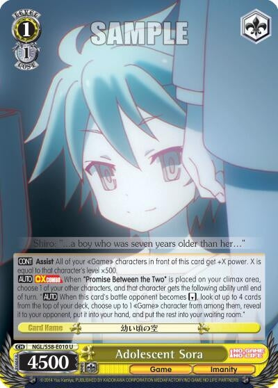 Image for Adolescent Sora (No Game No Life) (NGL/S58-E010 U) - Weiss Schwarz