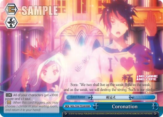 Image for Coronation (RRR) (No Game No Life) (NGL/S58-TE20R RRR) - Weiss Schwarz