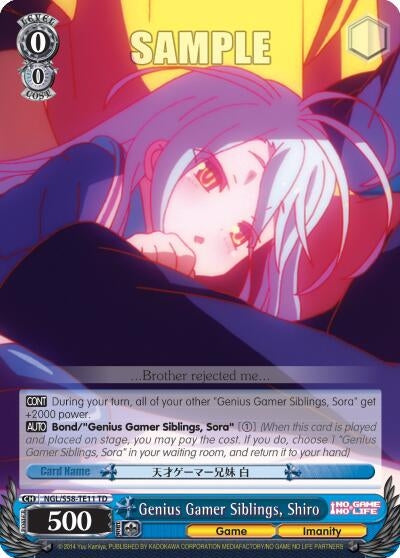 Image for Genius Gamer Siblings, Shiro (No Game No Life) (NGL/S58-TE11 TD) - Weiss Schwarz