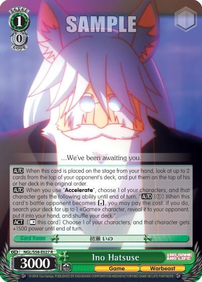 Image for Ino Hatsuse (No Game No Life) (NGL/S58-E027 R) - Weiss Schwarz