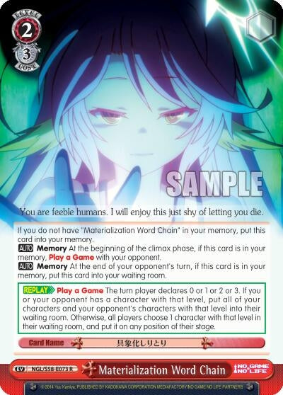 Image for Materialization Word Chain (No Game No Life) (NGL/S58-E073 R) - Weiss Schwarz