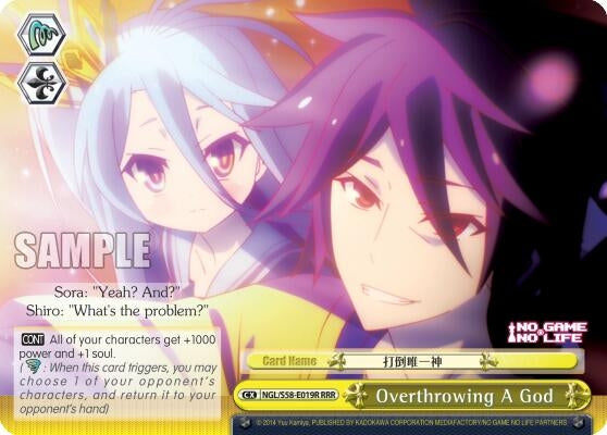 Image for Overthrowing A God (RRR) (No Game No Life) (NGL/S58-E019R RRR) - Weiss Schwarz