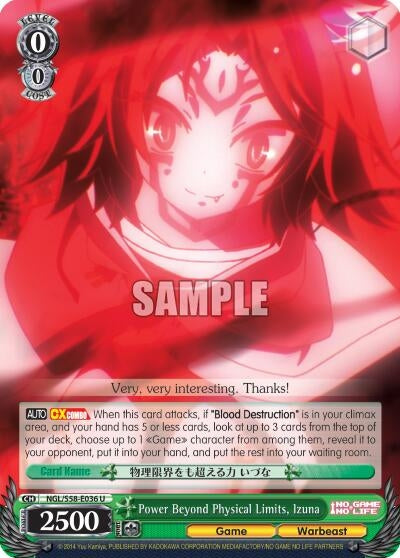 Image for Power Beyond Physical Limits, Izuna (No Game No Life) (NGL/S58-E036 U) - Weiss Schwarz