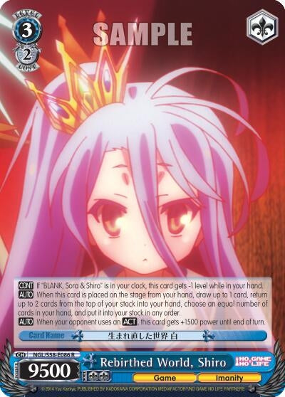 Image for Rebirthed World, Shiro (No Game No Life) (NGL/S58-E086 R) - Weiss Schwarz