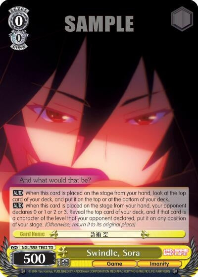 Image for Swindle, Sora (No Game No Life) (NGL/S58-TE02 TD) - Weiss Schwarz