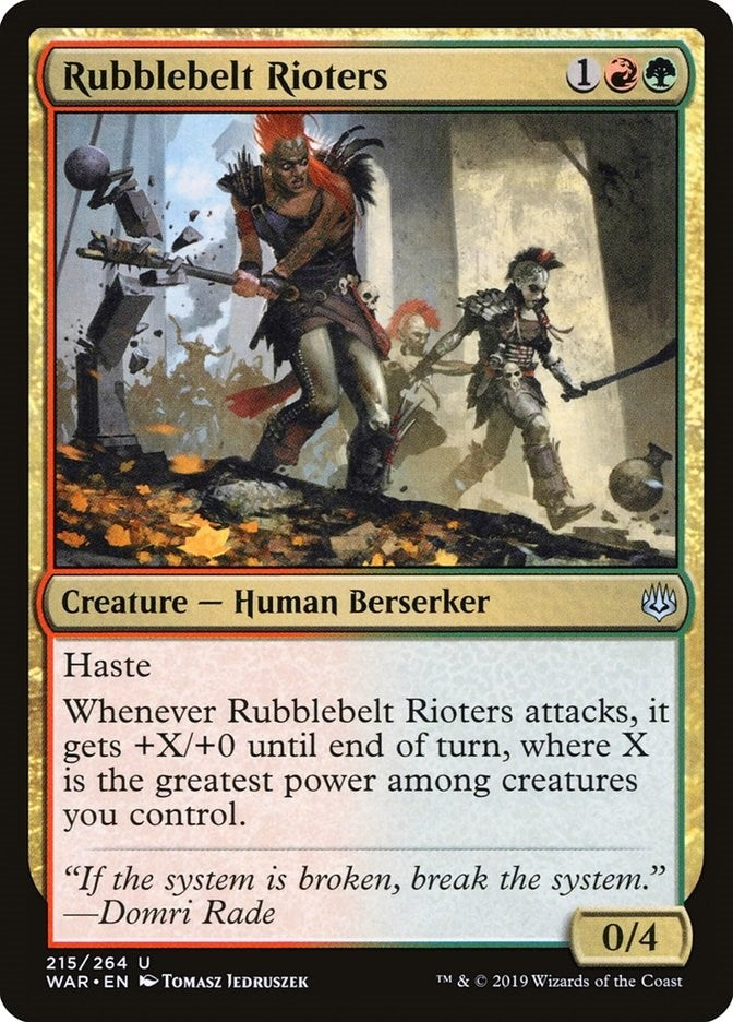 Image for Rubblebelt Rioters (War of the Spark) (215) - Magic: The Gathering