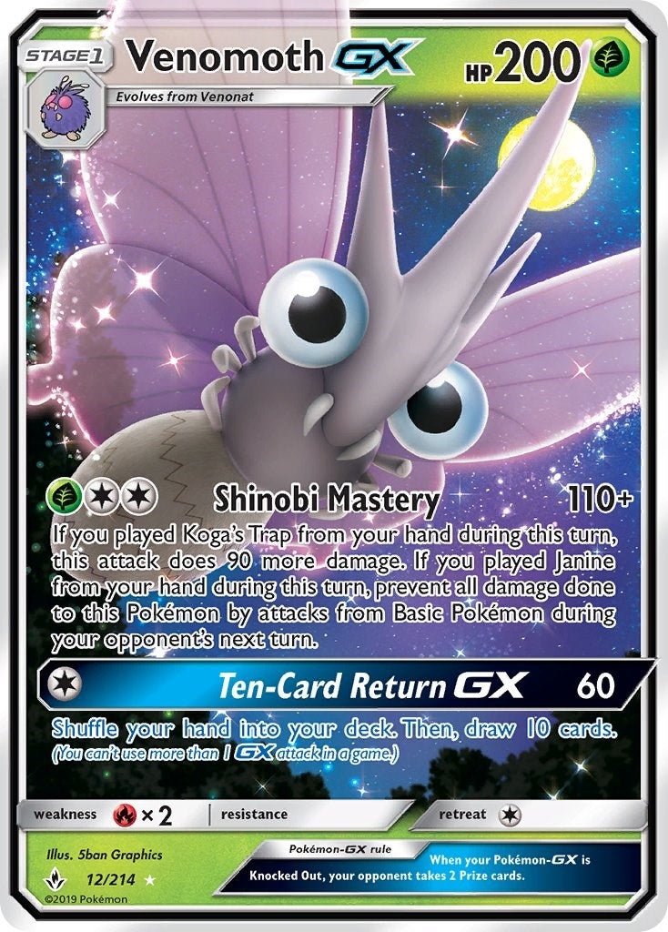 Image for Venomoth GX (SM - Unbroken Bonds) (12/214) - Pokemon