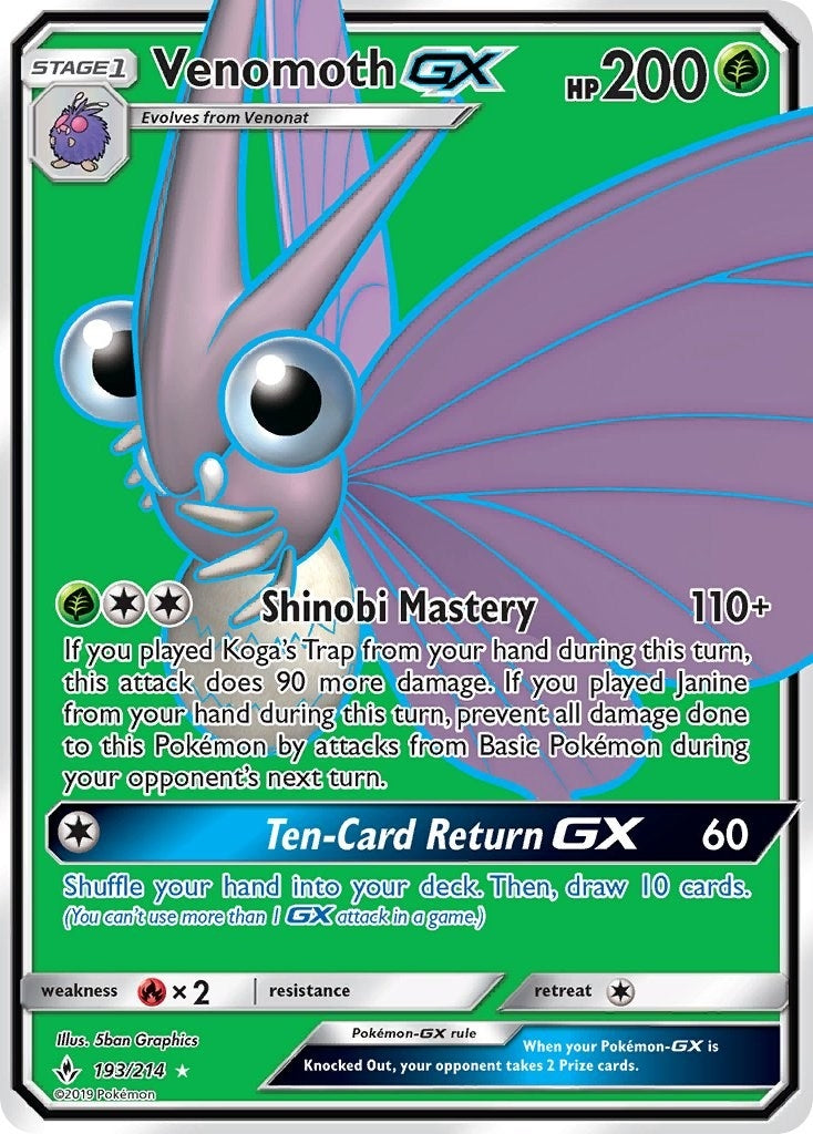 Image for Venomoth GX (Full Art) (SM - Unbroken Bonds) (193/214) - Pokemon