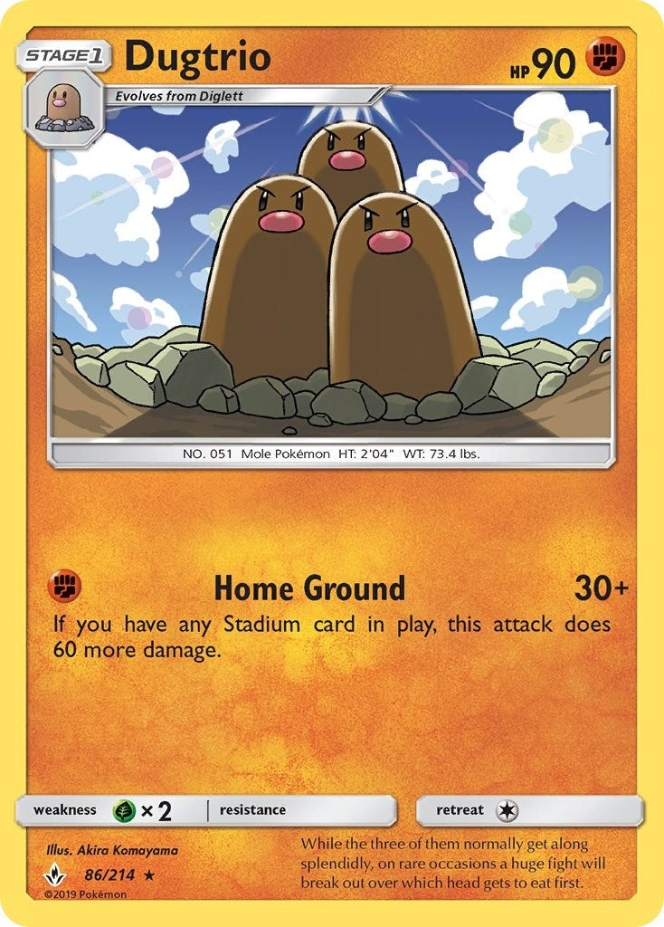 Image for Dugtrio (SM - Unbroken Bonds) (86/214) - Pokemon