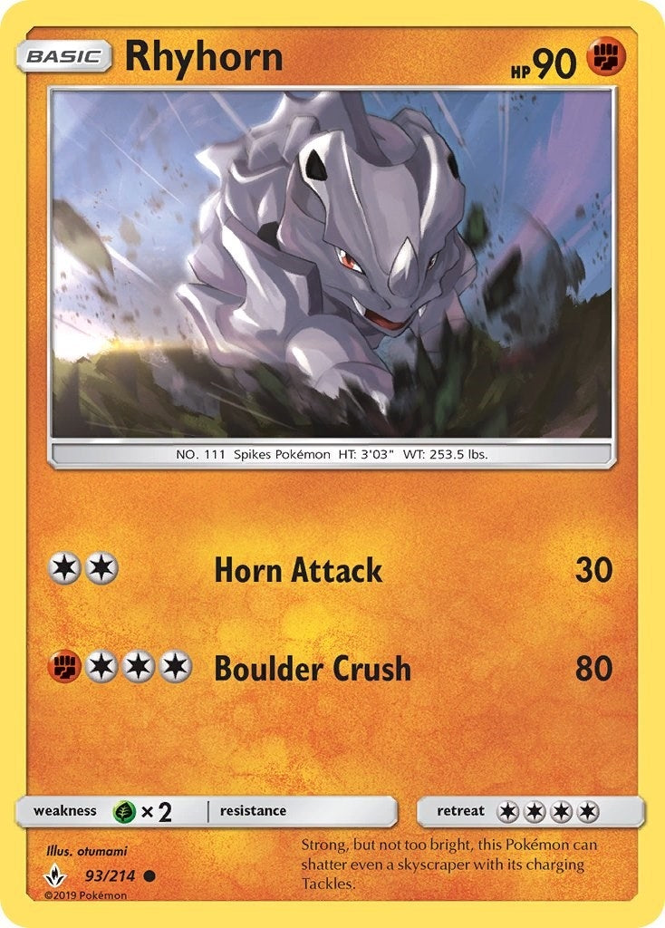 Image for Rhyhorn (93) (SM - Unbroken Bonds) (93/214) - Pokemon