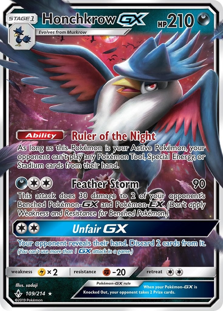 Image for Honchkrow GX (SM - Unbroken Bonds) (109/214) - Pokemon