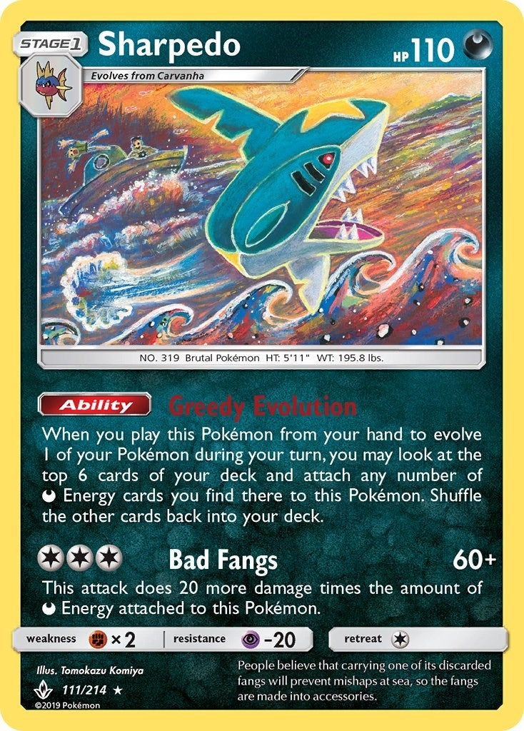 Image for Sharpedo (SM - Unbroken Bonds) (111/214) - Pokemon