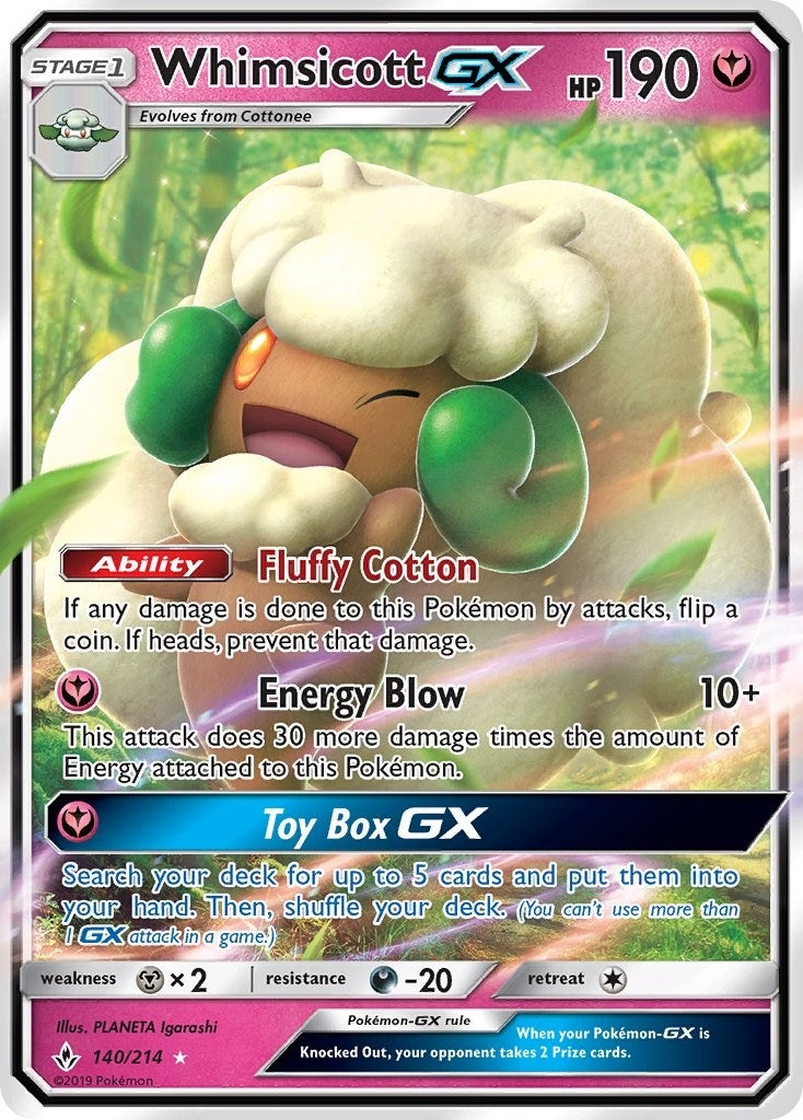 Image for Whimsicott GX (SM - Unbroken Bonds) (140/214) - Pokemon