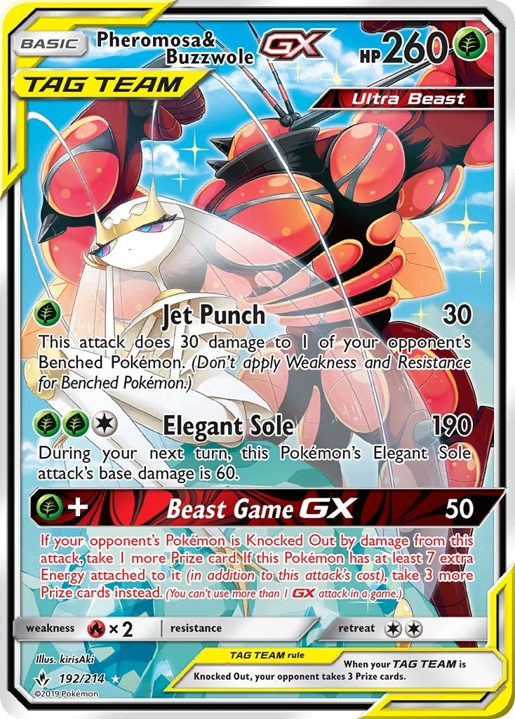 Image for Pheromosa & Buzzwole GX (192) (Alternate Full Art) (SM - Unbroken Bonds) (192/214) - Pokemon