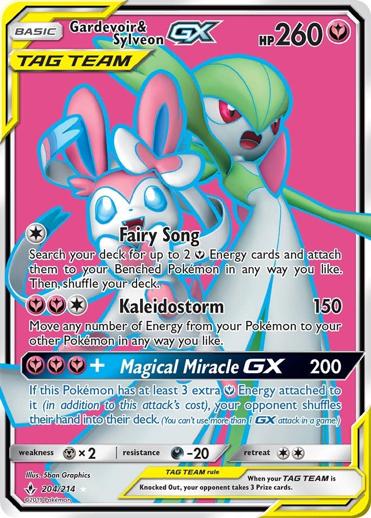 Image for Gardevoir & Sylveon GX (204) (Full Art) (SM - Unbroken Bonds) (204/214) - Pokemon