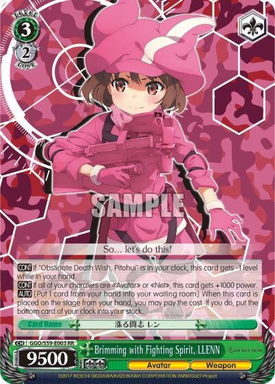 Image for Brimming with Fighting Spirit, LLENN (Gun Gale Online) (GGO/S59-E003 RR) - Weiss Schwarz