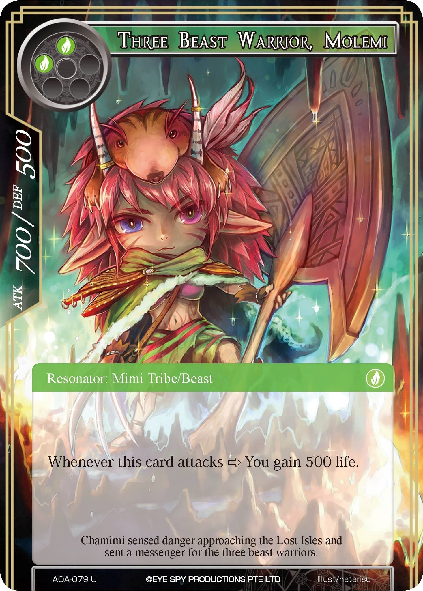 Image for Three Beast Warrior, Molemi (Awakening of the Ancients) (AOA-079) - Force of Will