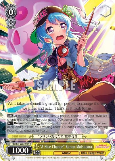 Image for "A Nice Change" Kanon Matsubara (BanG Dream! Girls Band Party! MULTI LIVE) (BD/EN-W03-004 R) - Weiss Schwarz