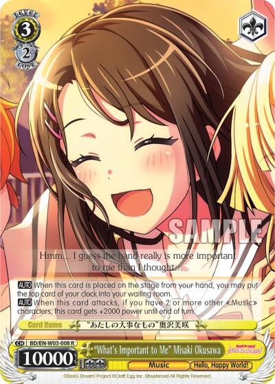 Image for "What's Important to Me" Misaki Okusawa (BanG Dream! Girls Band Party! MULTI LIVE) (BD/EN-W03-008 R) - Weiss Schwarz