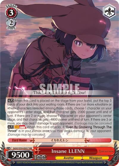 Image for Insane LLENN (Gun Gale Online) (GGO/S59-E037 RR) - Weiss Schwarz