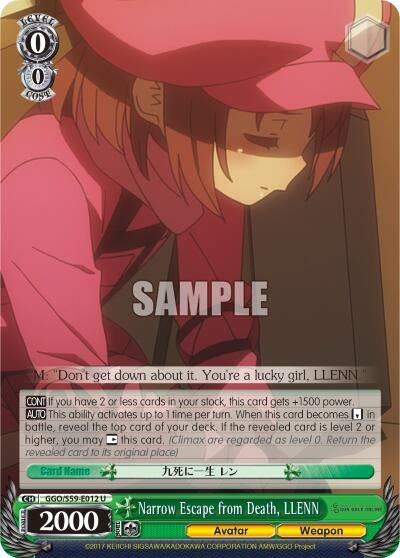 Image for Narrow Escape from Death, LLENN (Gun Gale Online) (GGO/S59-E012 U) - Weiss Schwarz