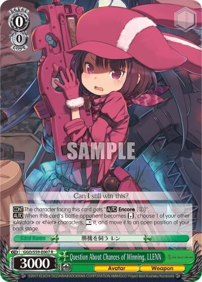 Image for Question About Chances of Winning, LLENN (Gun Gale Online) (GGO/S59-E007 R) - Weiss Schwarz
