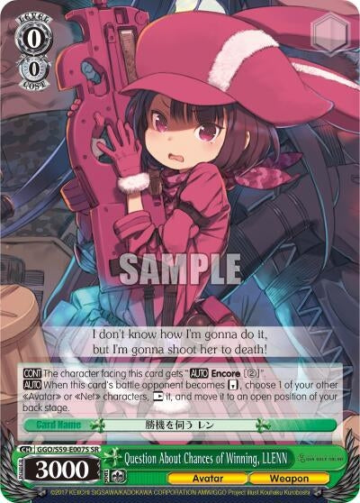 Image for Question About Chances of Winning, LLENN (SR) (Gun Gale Online) (GGO/S59-E007S SR) - Weiss Schwarz