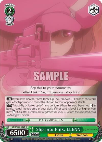 Image for Slip into Pink, LLENN (Gun Gale Online) (GGO/S59-E028 C) - Weiss Schwarz