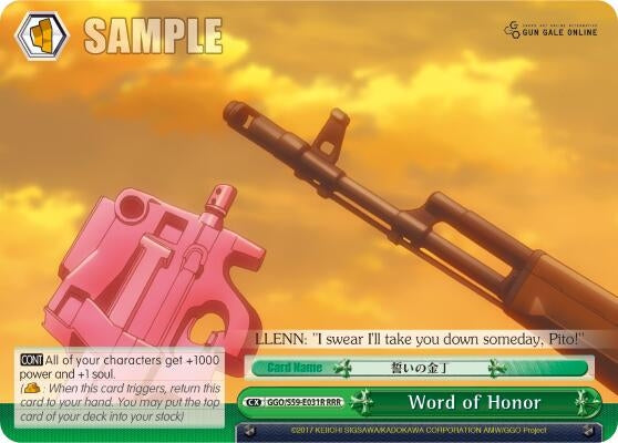 Image for Word of Honor (RRR) (Gun Gale Online) (GGO/S59-E031R RRR) - Weiss Schwarz