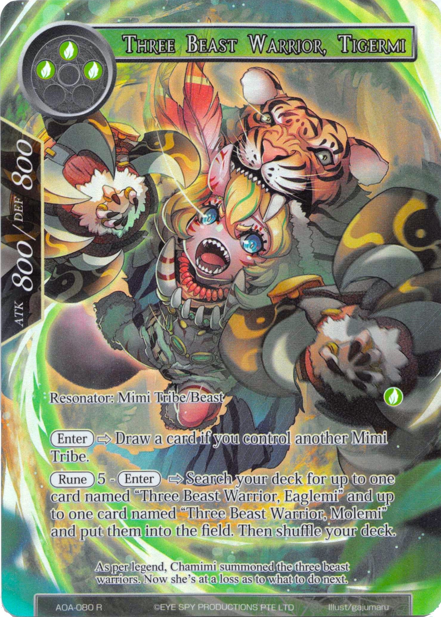 Image for Three Beast Warrior, Tigermi (Full Art) (Awakening of the Ancients) (AOA-080) - Force of Will