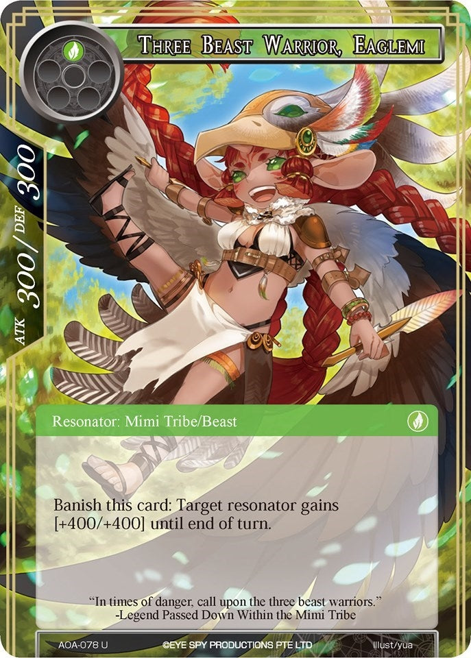 Image for Three Beast Warrior, Eaglemi (Awakening of the Ancients) (AOA-078) - Force of Will