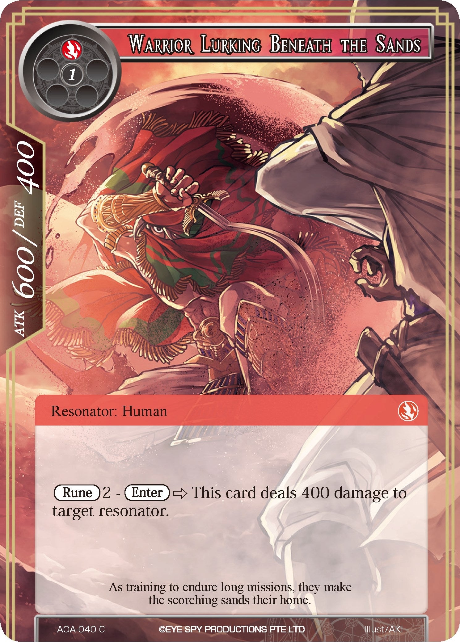 Image for Warrior Lurking Beneath the Sands (Awakening of the Ancients) (AOA-040) - Force of Will