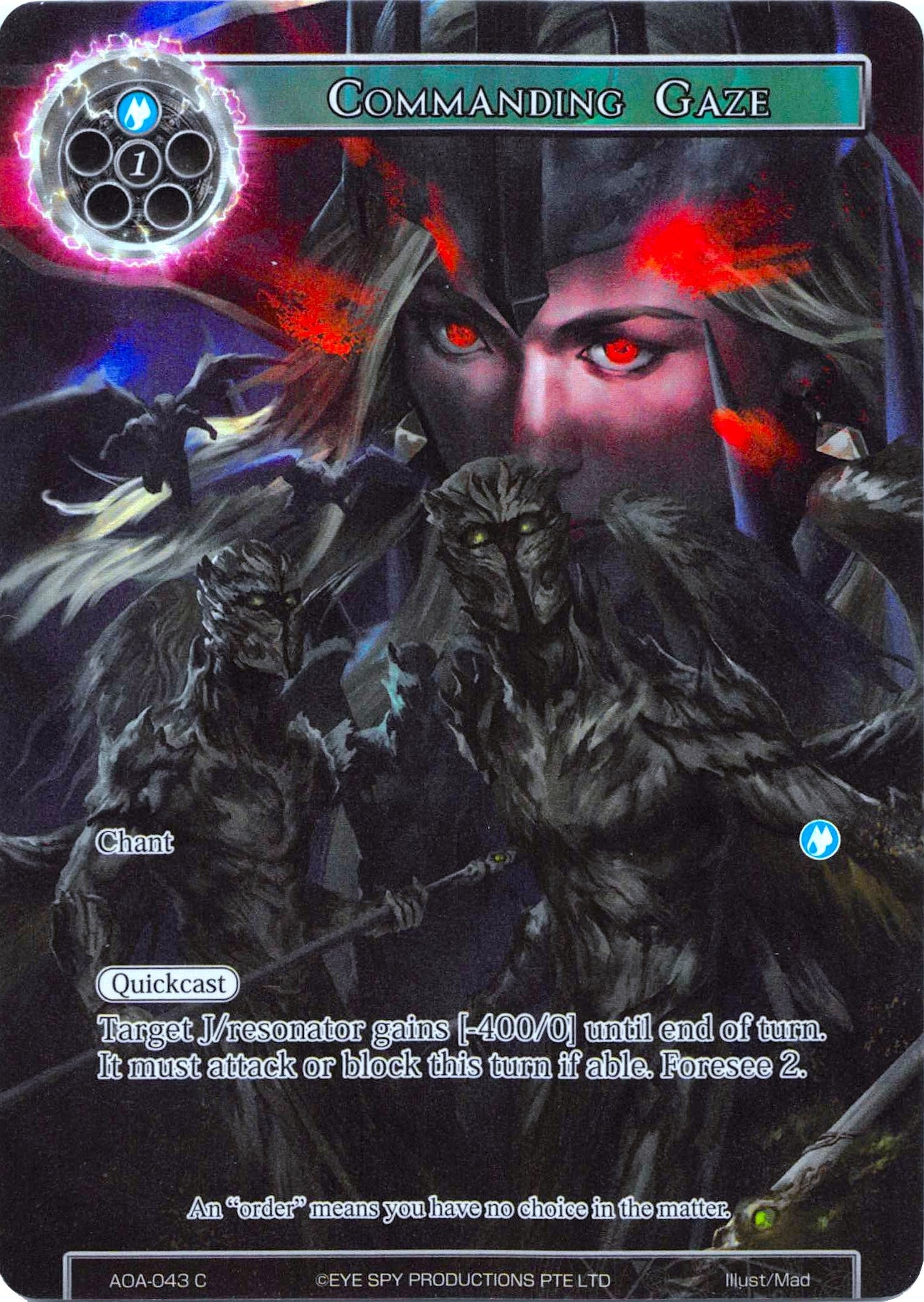 Image for Commanding Gaze (Full Art) (Awakening of the Ancients) (AOA-043) - Force of Will