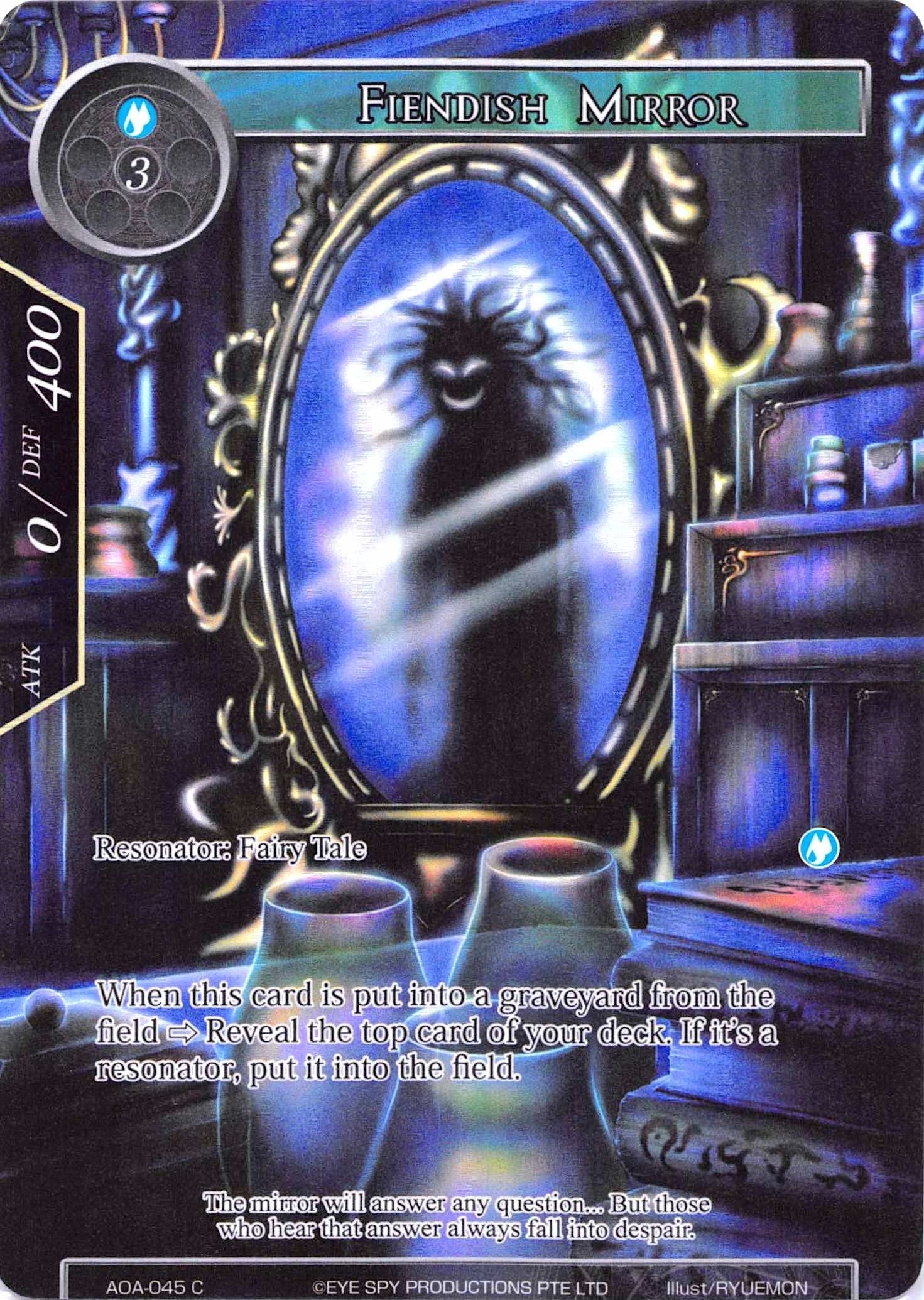 Image for Fiendish Mirror (Full Art) (Awakening of the Ancients) (AOA-045) - Force of Will