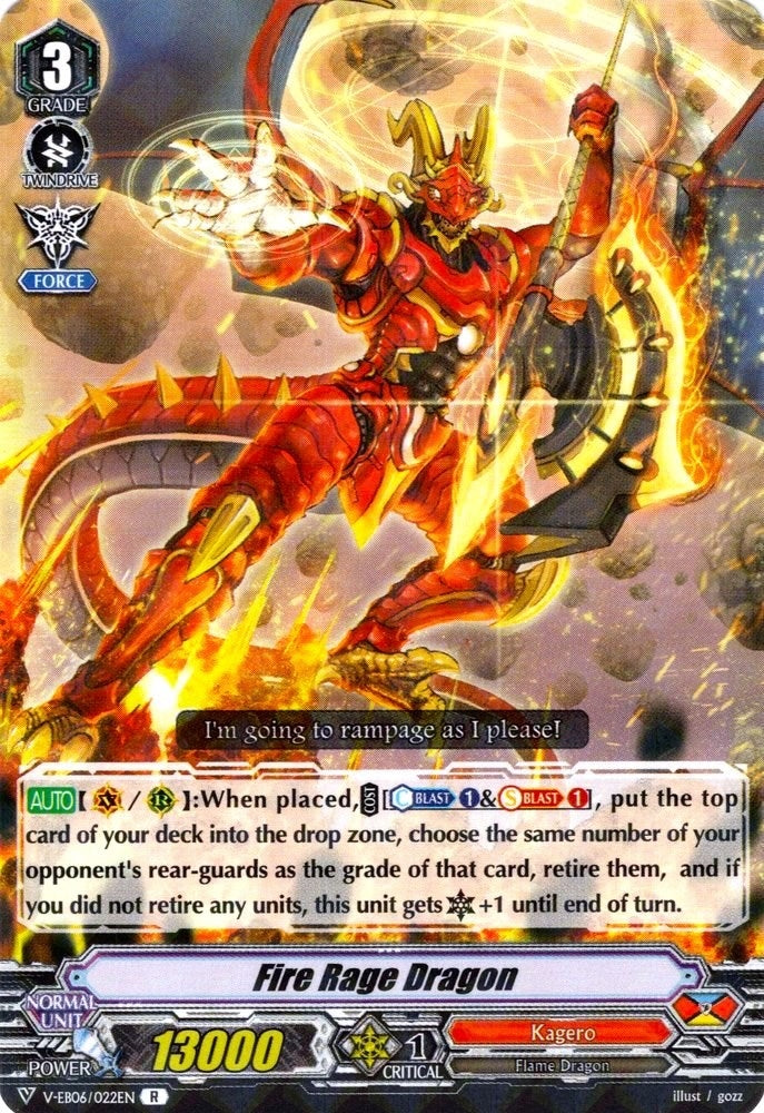Image for Fire Rage Dragon (V-EB06: Light of Salvation, Logic of Destruction) (V-EB06/022EN) - Cardfight Vanguard
