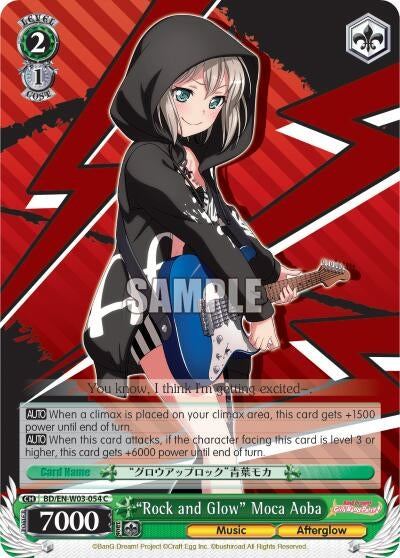 Image for "Rock and Glow" Moca Aoba (BanG Dream! Girls Band Party! MULTI LIVE) (BD/EN-W03-054 C) - Weiss Schwarz