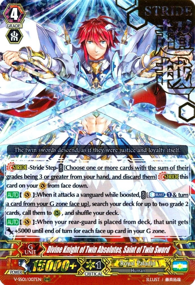 Image for Divine Knight of Twin Absolutes, Saint of Twin Sword (Hot Stamped) (V-SS01: Premium Collection 2019) (V-SS01/007EN) - Cardfight Vanguard
