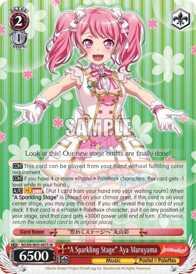Image for "A Sparkling Stage" Aya Maruyama (SR) (BanG Dream! Girls Band Party! MULTI LIVE) (BD/EN-W03-067S SR) - Weiss Schwarz