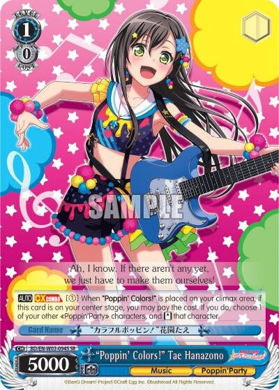 Image for "Poppin'Colors!" Tae Hanazono (SR) (BanG Dream! Girls Band Party! MULTI LIVE) (BD/EN-W03-094S SR) - Weiss Schwarz