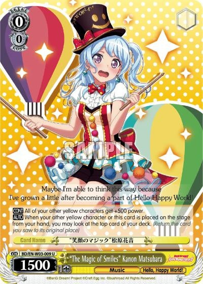 Image for "The Magic of Smiles" Kanon Matsubara (BanG Dream! Girls Band Party! MULTI LIVE) (BD/EN-W03-009 U) - Weiss Schwarz