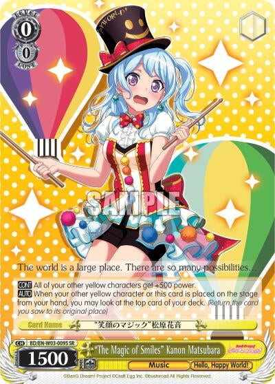 Image for "The Magic of Smiles" Kanon Matsubara (SR) (BanG Dream! Girls Band Party! MULTI LIVE) (BD/EN-W03-009S SR) - Weiss Schwarz