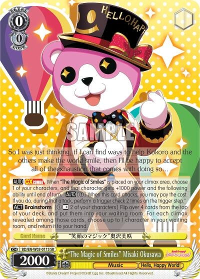 Image for "The Magic of Smiles" Misaki Okusawa (SR) (BanG Dream! Girls Band Party! MULTI LIVE) (BD/EN-W03-011S SR) - Weiss Schwarz