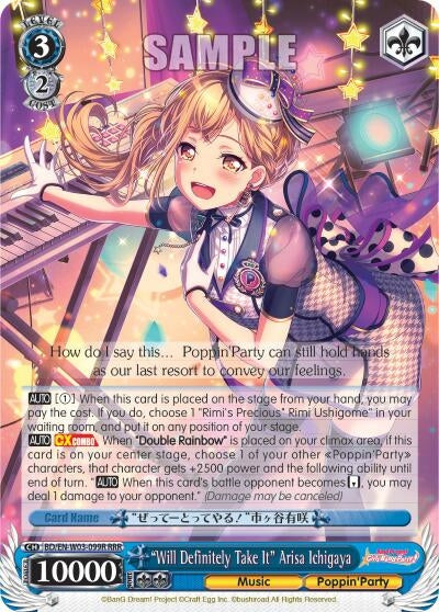 Image for "Will Definitely Take It" Arisa Ichigaya (RRR) (BanG Dream! Girls Band Party! MULTI LIVE) (BD/EN-W03-099R RRR) - Weiss Schwarz