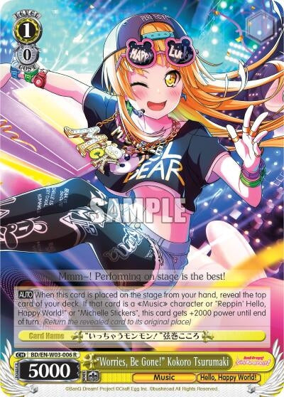 Image for "Worries, Be Gone!" Kokoro Tsurumaki (BanG Dream! Girls Band Party! MULTI LIVE) (BD/EN-W03-006 R) - Weiss Schwarz