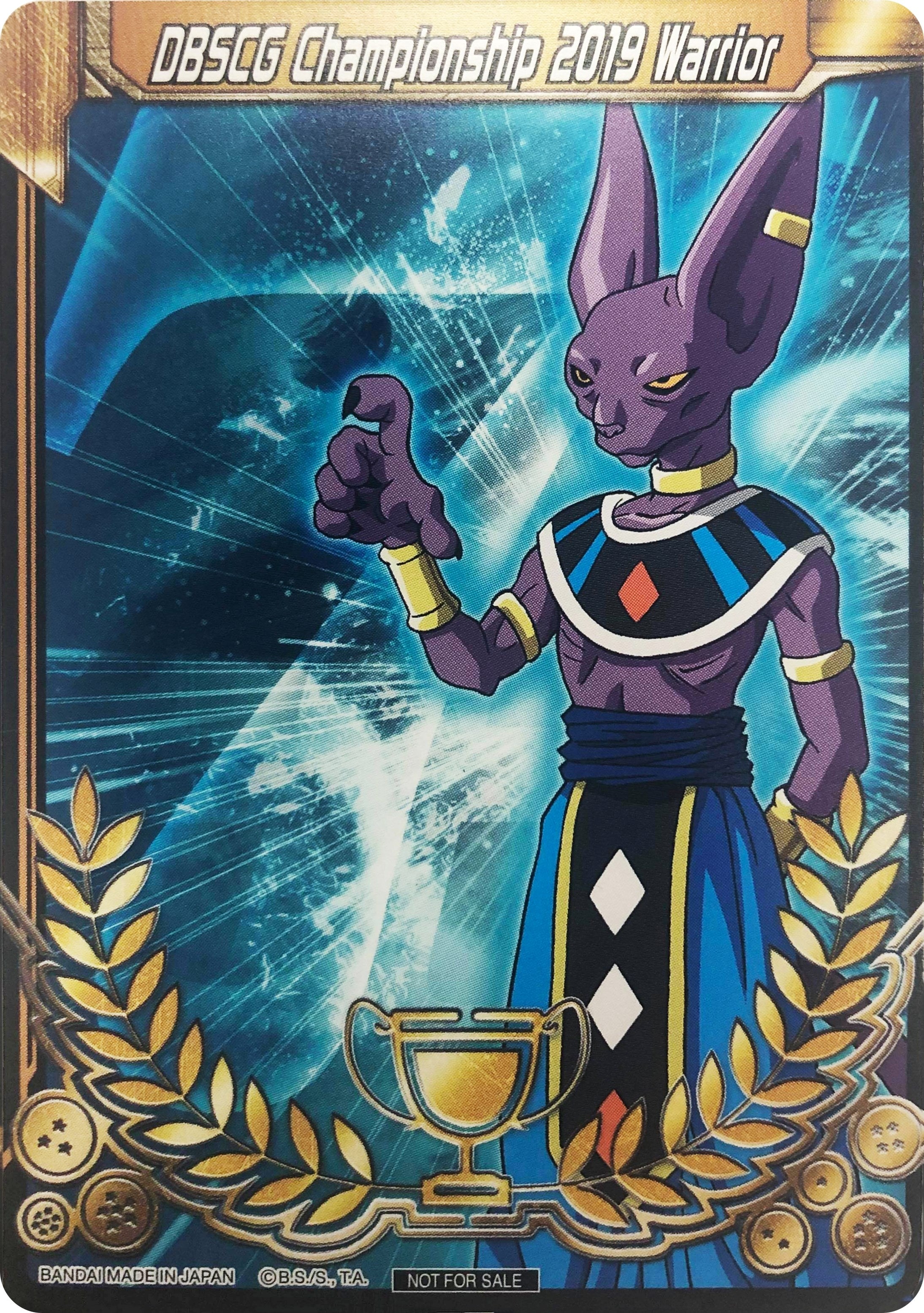 Image for DBSCG Championship 2019 Warrior (Merit Card) - Universe 7 "Beerus" (Tournament Promotion Cards) (7) - Dragon Ball Super: Masters