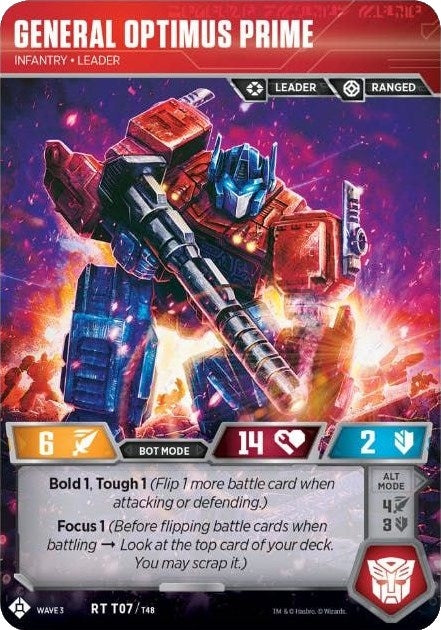 Image for General Optimus Prime - Infantry Leader (War for Cybertron: Siege I) (T07) - Transformers TCG